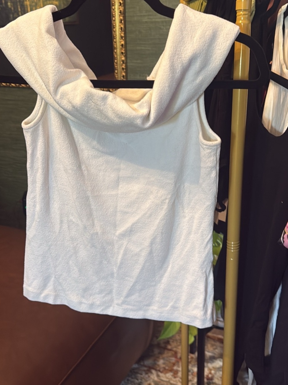 Club Monaco White Cowl-Neck Tank